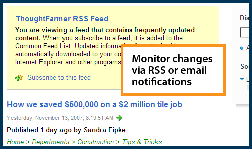 Signals: RSS and Email notifications
