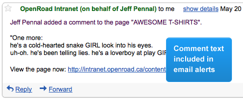 3.7-comment-text Comment text included in email notifications