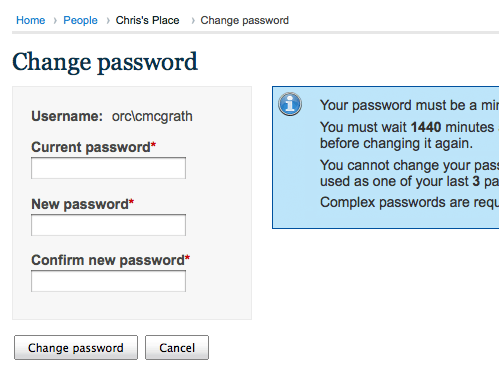 [screenshot] Change password