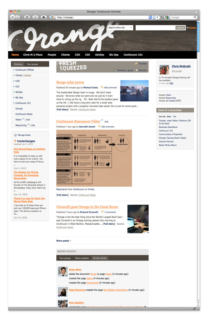 Social Intranet Software By ThoughtFarmer - Continuum Screenshot