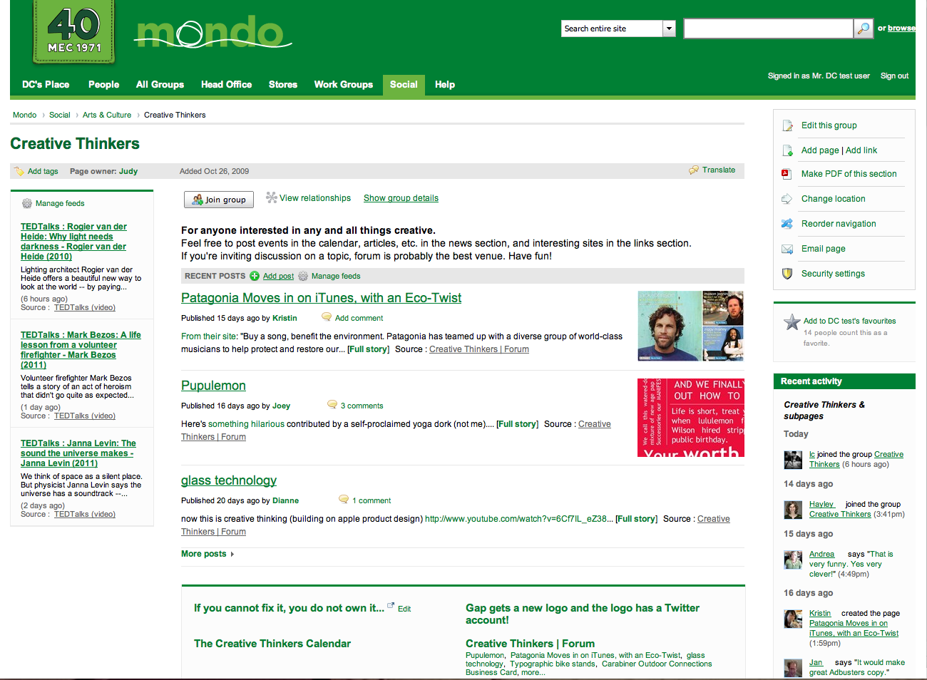 ThoughtFarmer Intranet mondo_popular_interest
