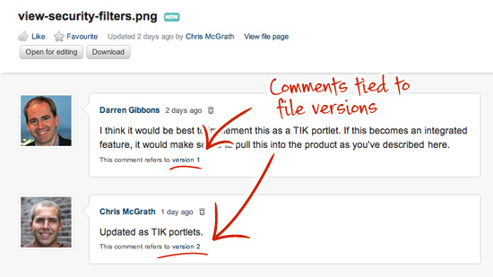 Comments on versions