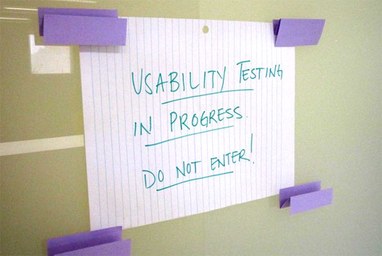Usability Testing in Progress. Do not enter!