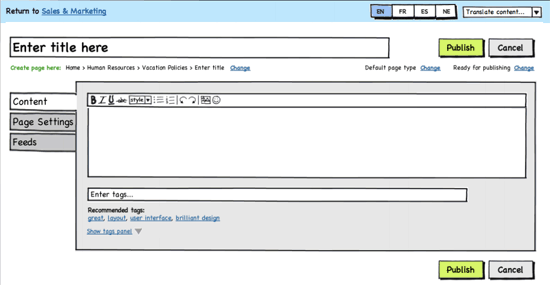 ThoughtFarmer edit interface prototype