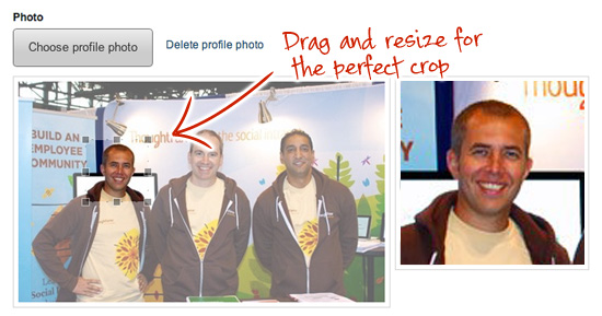 Cropping an intranet profile photo