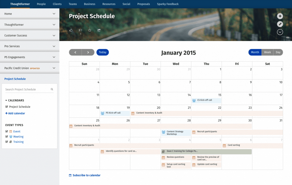 recreation and wellness intranet project gantt chart