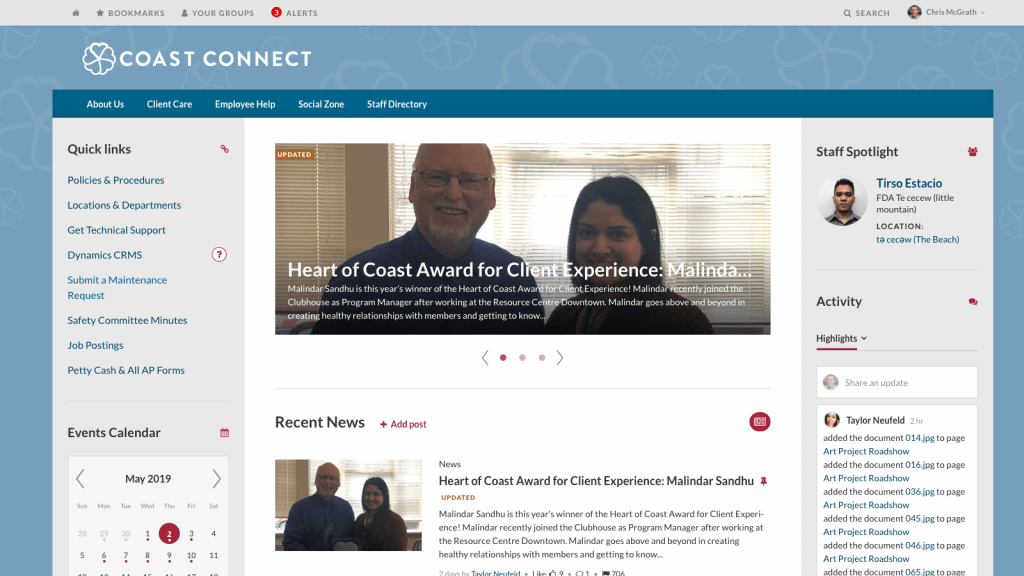 Coast mental health intranet