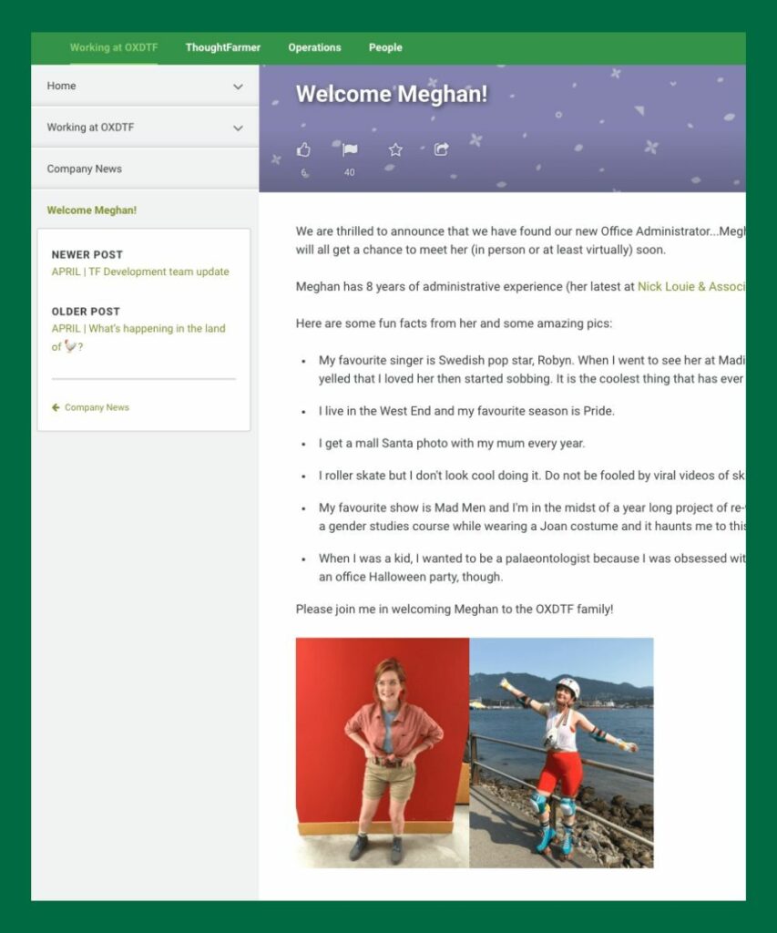 30 Intranet Content Ideas Welcome New Employee Post